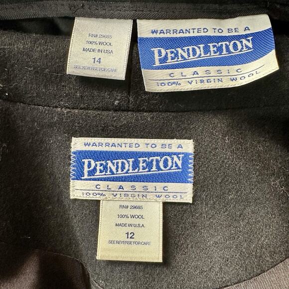 Vintage Pendleton Pant Suit Womens Sz Pants 35x28 Virgin Wool Black USA Business - Picture 8 of 9